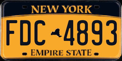 NY license plate FDC4893