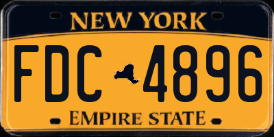 NY license plate FDC4896