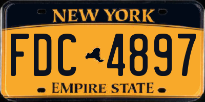 NY license plate FDC4897