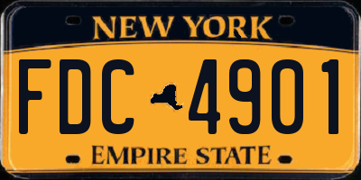 NY license plate FDC4901