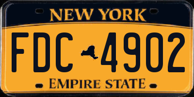 NY license plate FDC4902