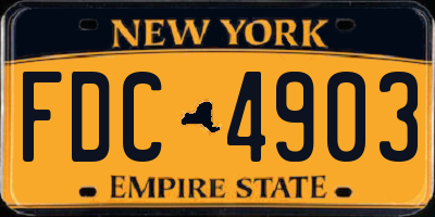 NY license plate FDC4903