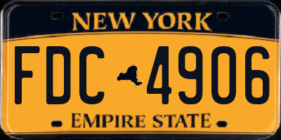 NY license plate FDC4906