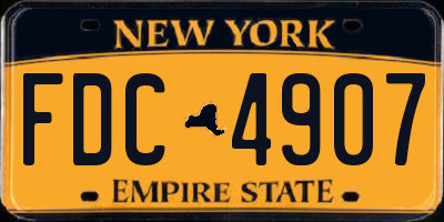 NY license plate FDC4907