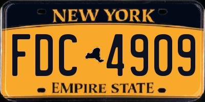 NY license plate FDC4909