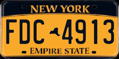 NY license plate FDC4913