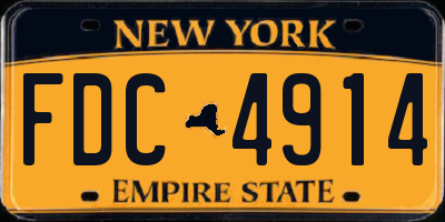 NY license plate FDC4914