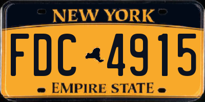 NY license plate FDC4915