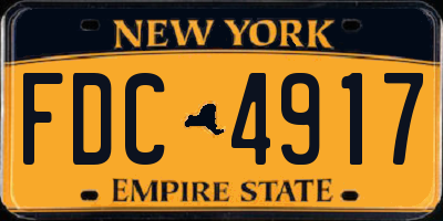 NY license plate FDC4917