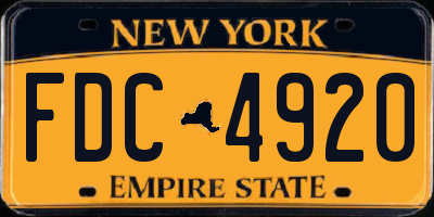 NY license plate FDC4920