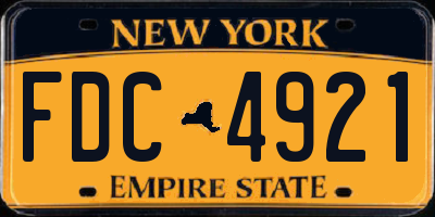 NY license plate FDC4921