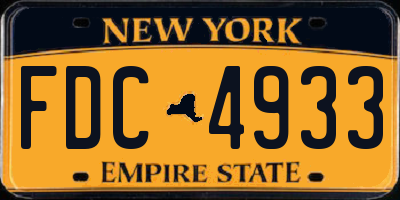 NY license plate FDC4933