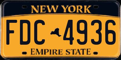 NY license plate FDC4936