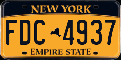 NY license plate FDC4937