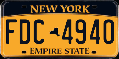 NY license plate FDC4940