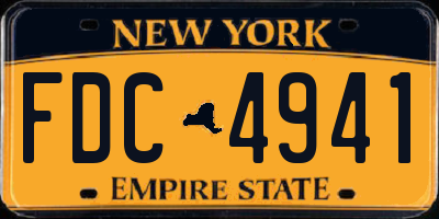 NY license plate FDC4941