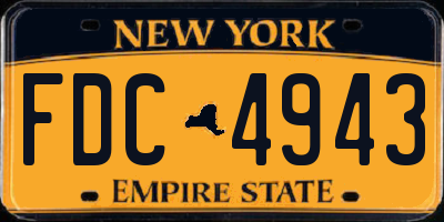 NY license plate FDC4943