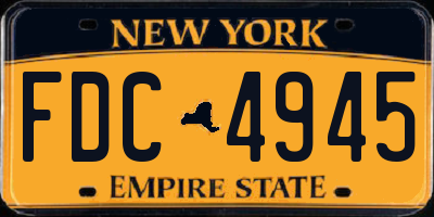 NY license plate FDC4945