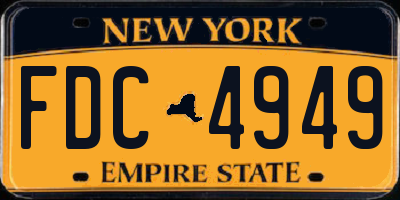 NY license plate FDC4949