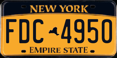 NY license plate FDC4950
