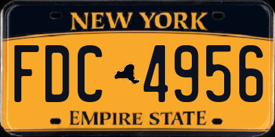 NY license plate FDC4956