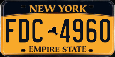 NY license plate FDC4960