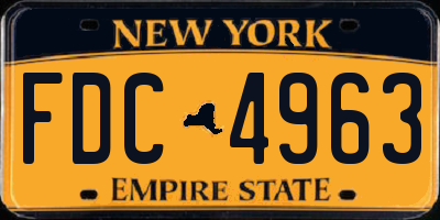 NY license plate FDC4963