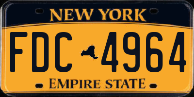 NY license plate FDC4964