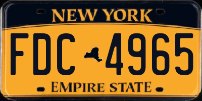 NY license plate FDC4965
