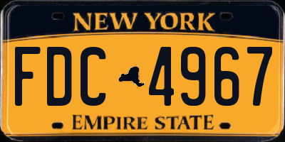 NY license plate FDC4967
