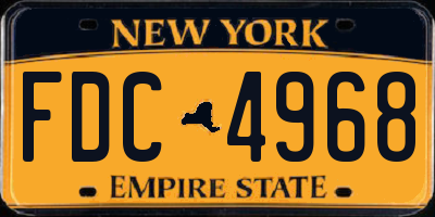NY license plate FDC4968