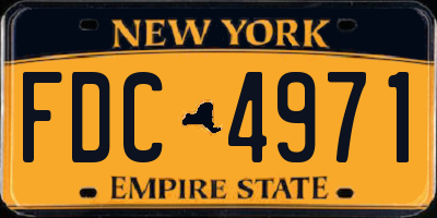 NY license plate FDC4971