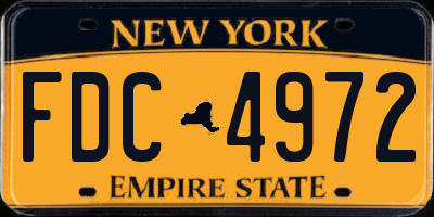 NY license plate FDC4972