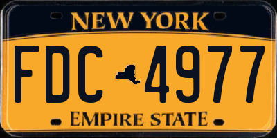 NY license plate FDC4977