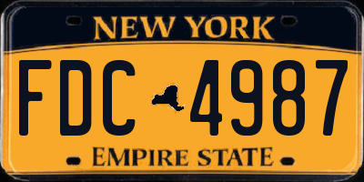NY license plate FDC4987