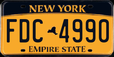 NY license plate FDC4990