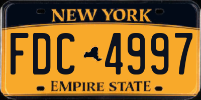 NY license plate FDC4997