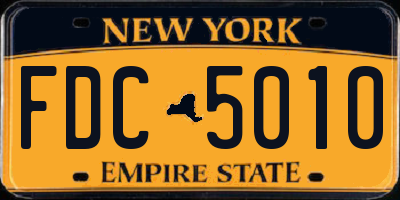 NY license plate FDC5010