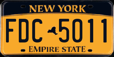 NY license plate FDC5011