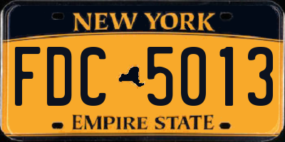 NY license plate FDC5013