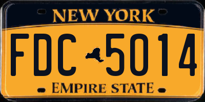 NY license plate FDC5014