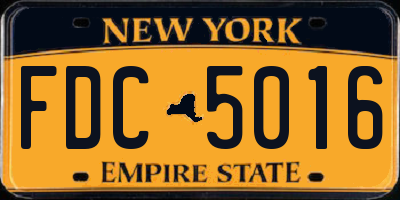 NY license plate FDC5016