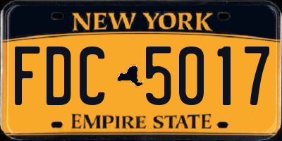 NY license plate FDC5017