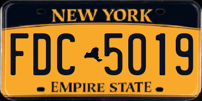 NY license plate FDC5019