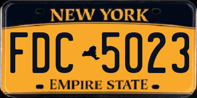 NY license plate FDC5023