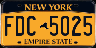 NY license plate FDC5025