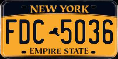 NY license plate FDC5036