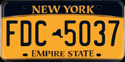 NY license plate FDC5037
