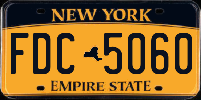 NY license plate FDC5060