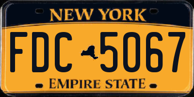 NY license plate FDC5067